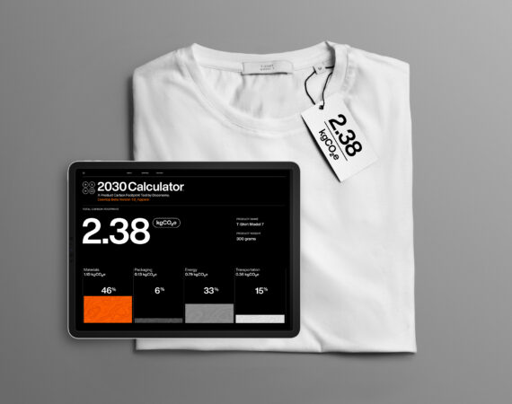 Studio mockup  of clothes. Neatly folded blank T-shirt  lies on the gray background  with shadows. Template can use for you showcase.